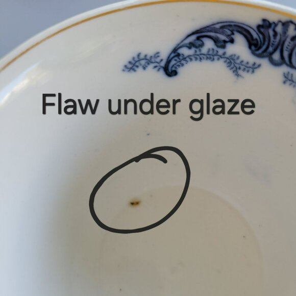 Antique J&G Meakin York Flow Blue Teacup and Saucer Gilded Gold c.1890-1910 - Picture 4 of 14